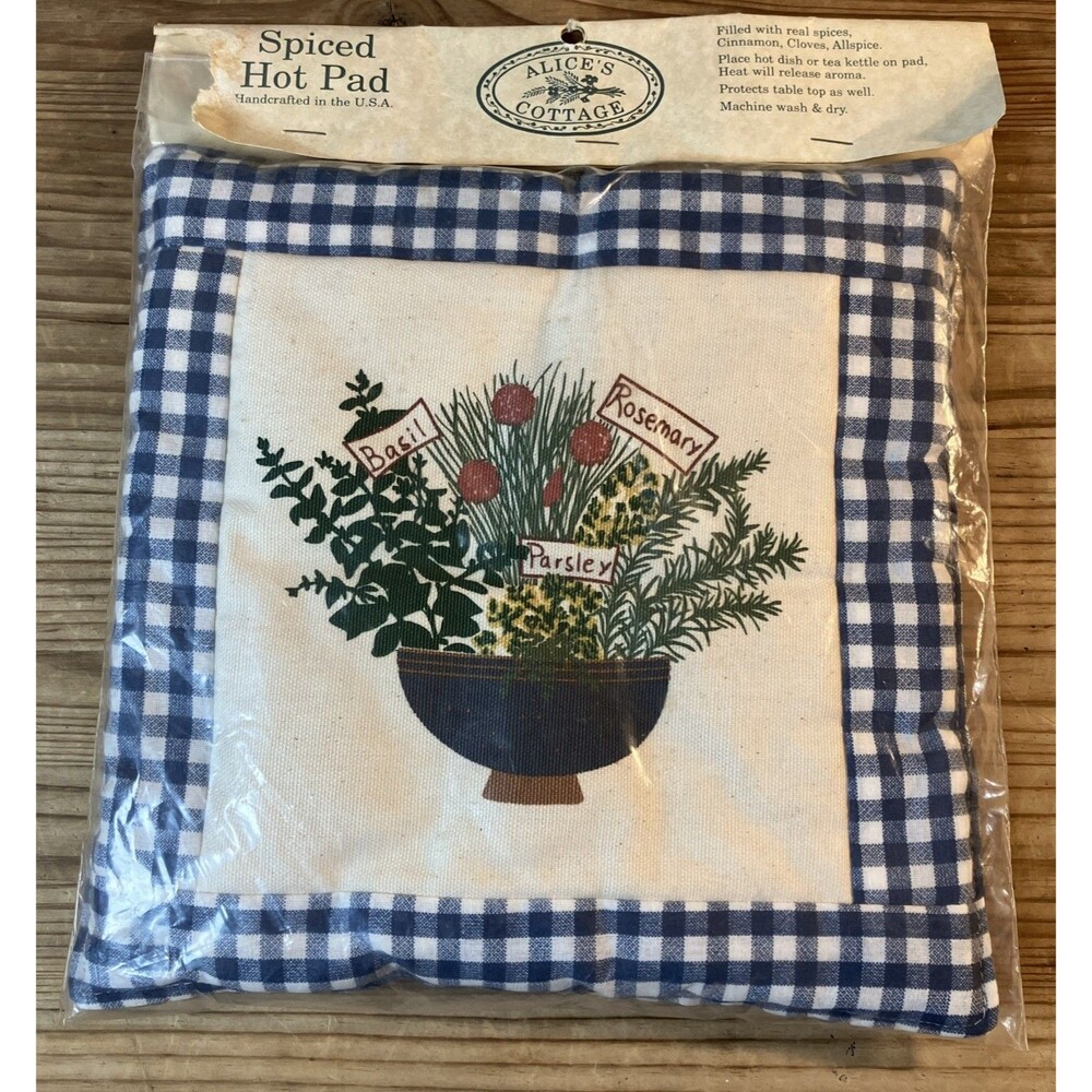 Vintage Alice's Cottage Herbs spiced hot pad Basil Rosemary Parsley NOS USA New